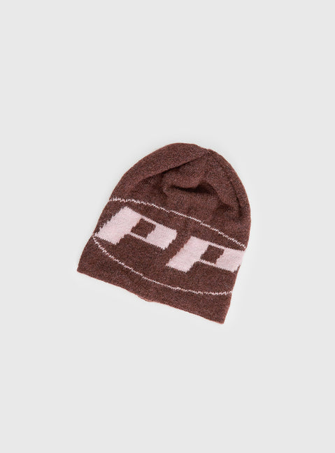 Rhiara Beanie Brown / Pink