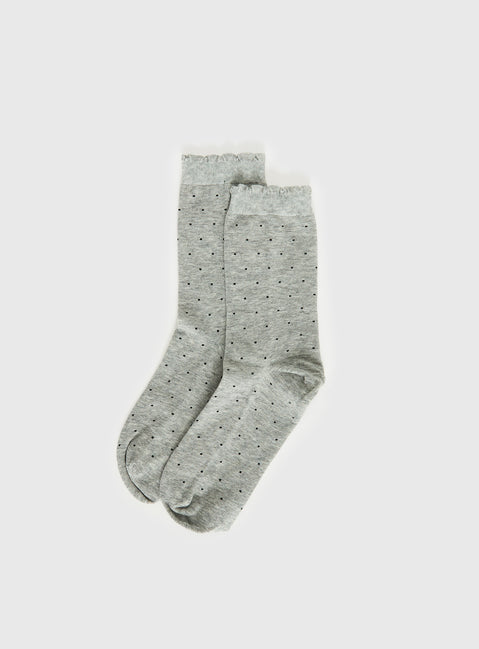 Only Angel Socks Dark Grey Polka