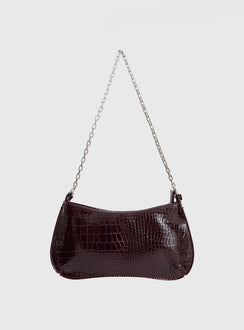 Gwynne Faux Leather Shoulder Bag Cherry Lacquer