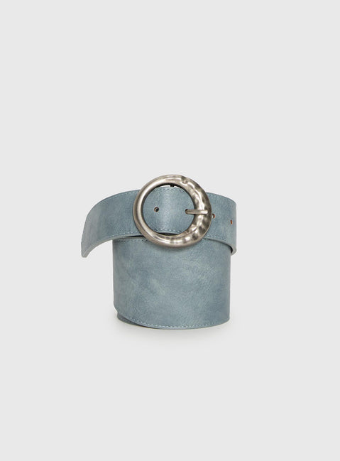 Orelia Faux Leather Statement Belt Blue