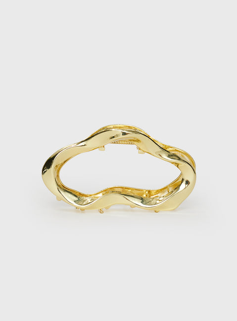 Gold-toned, claw clip