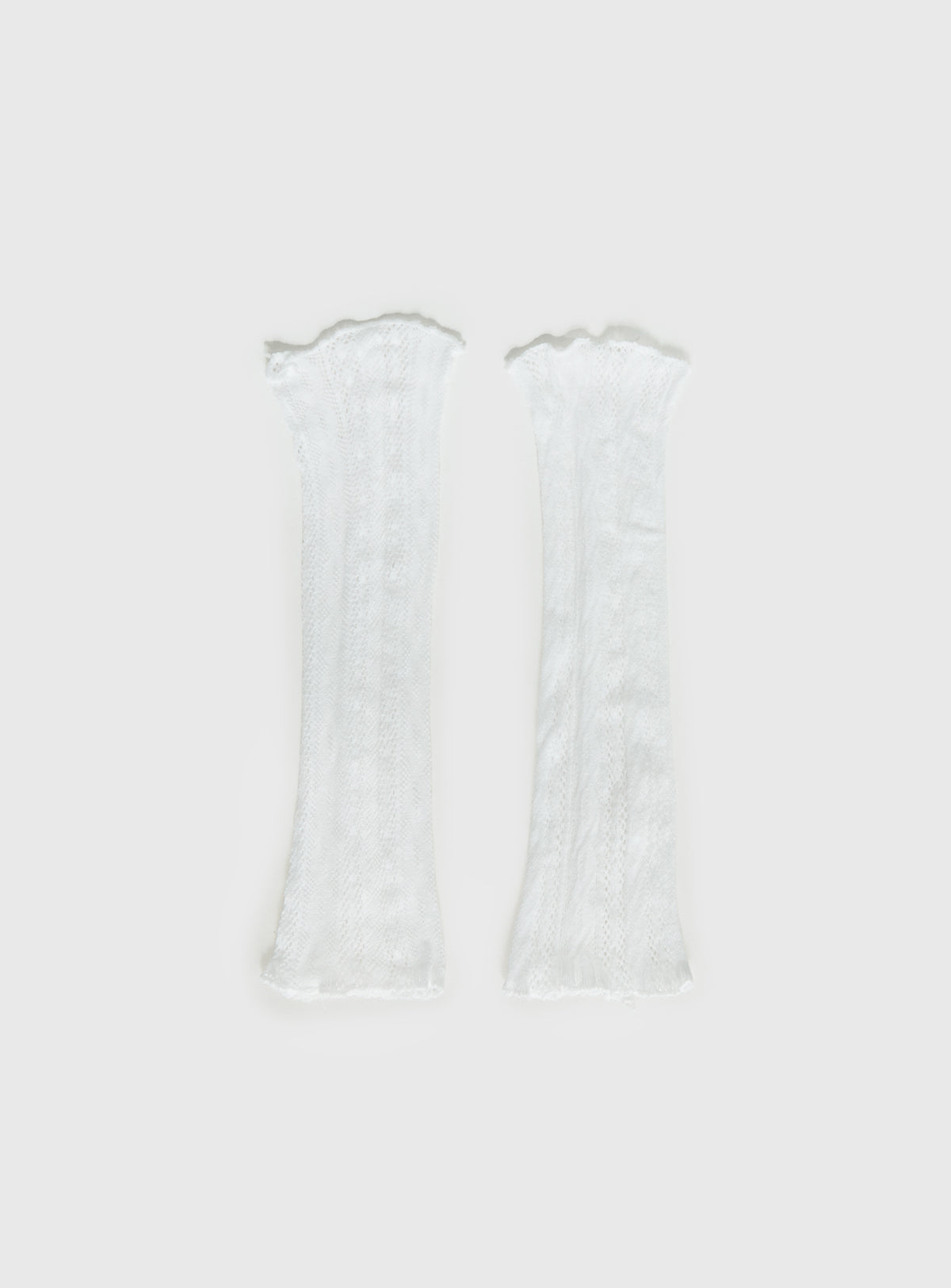 Westie Lace Leg Warmers White