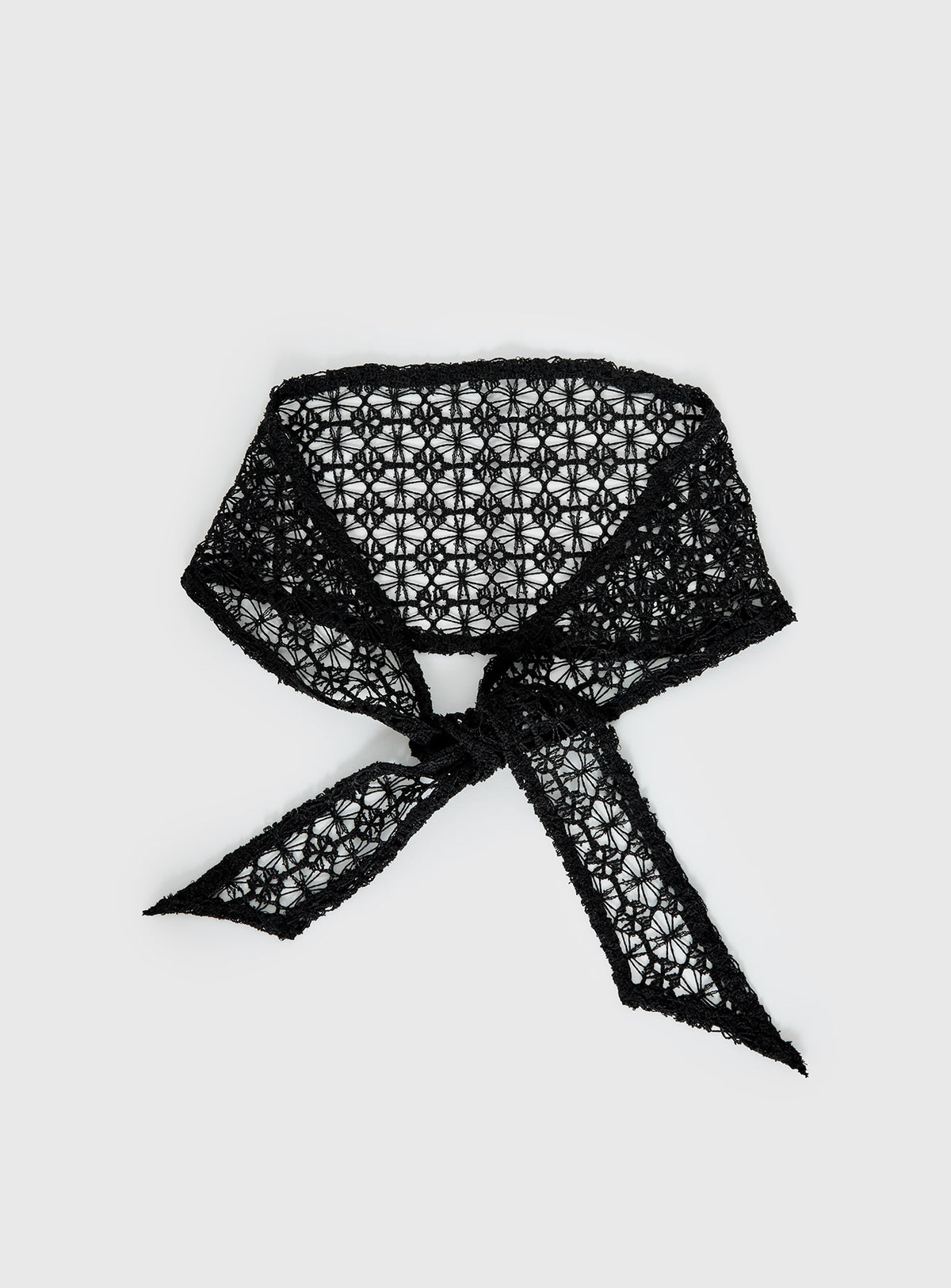 Keighla Crochet Hair Scarf Black