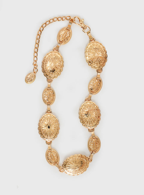Gold toned chain belt
