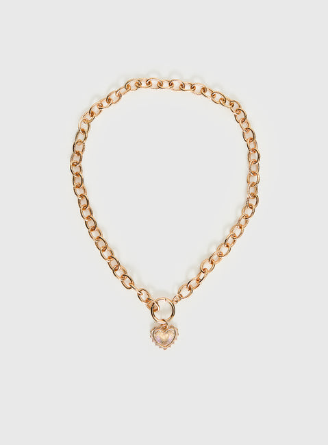 Darcee Heart Pendant Necklace Gold