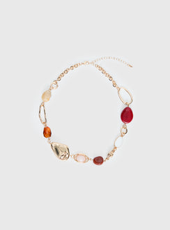 Quincie Necklace Gold / Red