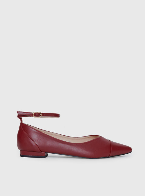 Oliny Ballet Flats Burgundy