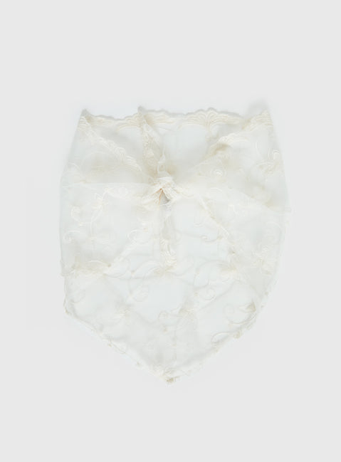 Brigette Lace Bandana White