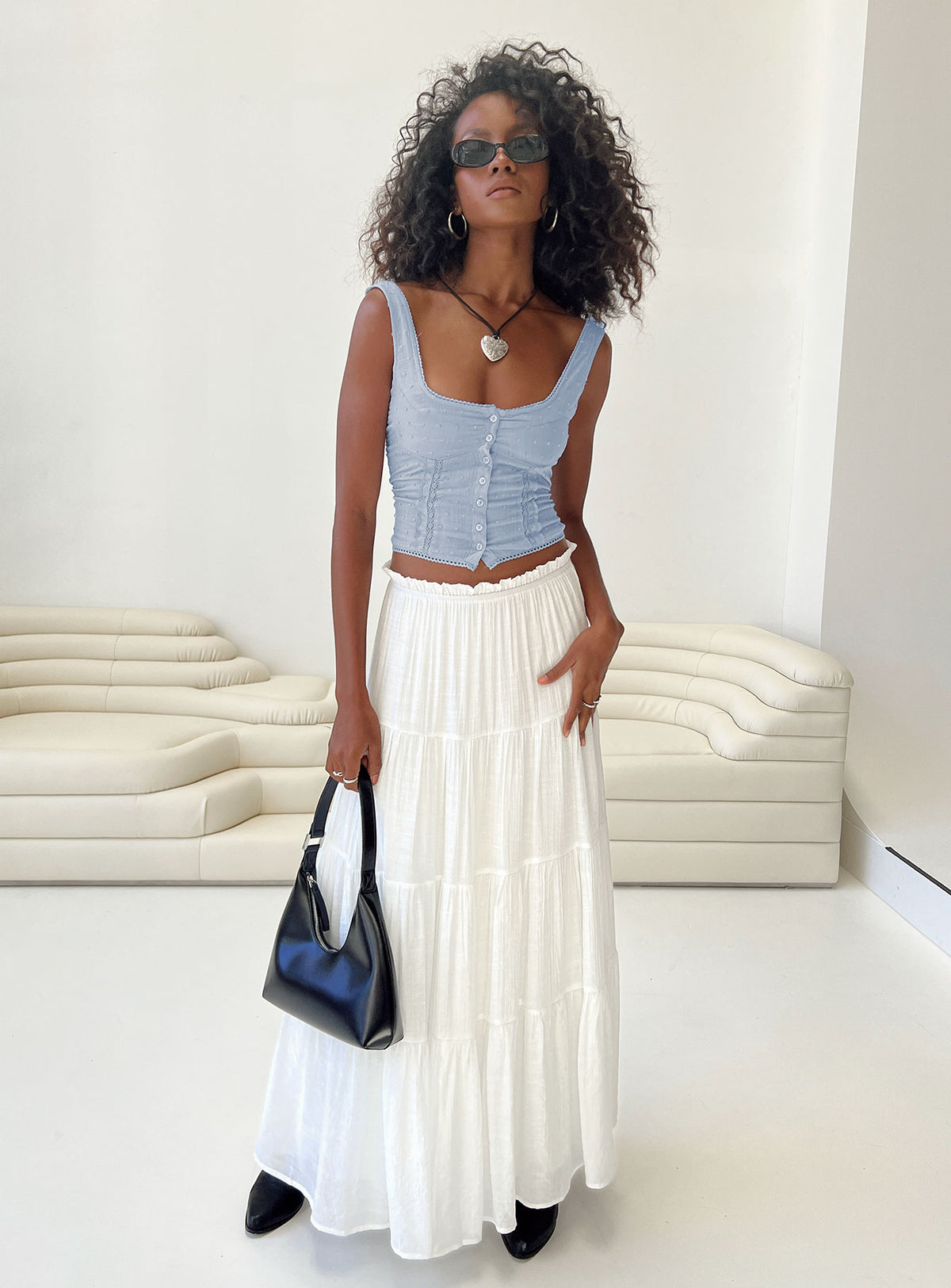 product Mya Maxi Skirt White Princess Polly  