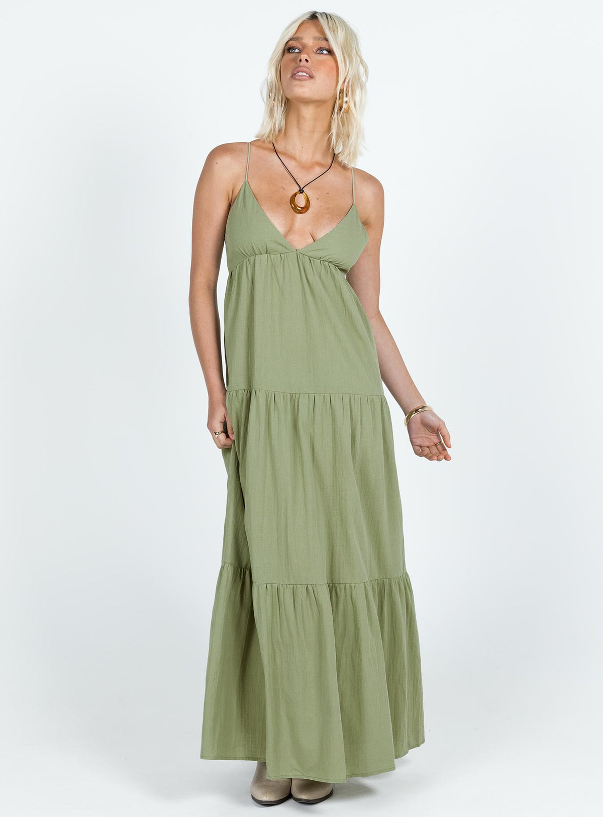 product Princess Polly Square Neck  Chelsea Maxi Dress Sage Green