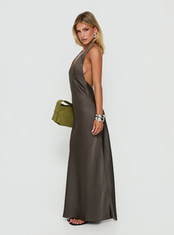 Bare Halter Maxi Dress Mocha