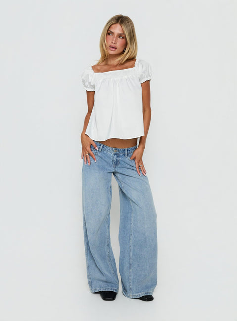 Collette Babydoll Top White