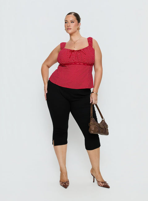 Garconne Top Red Polka Curve