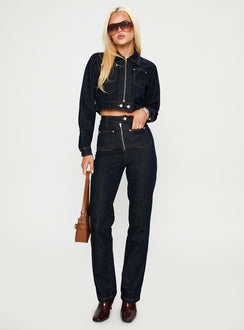 Stallion Cropped Jacket Indigo