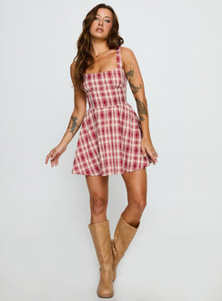 Ofeliah Mini Dress Red Check