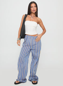 Limestone Pants Blue Multi High Rise Pants Pants 