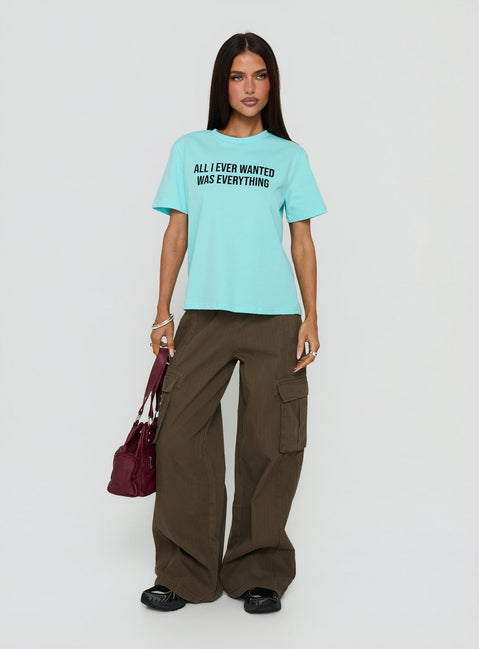 Showcasing the Scarletta Ultra Wide Elasticated Waist Cargo Pants Khaki in womens regular pants with high-rise front view of model wearing Princess Polly