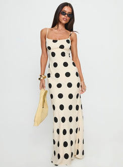 Avienna Maxi Dress Cream / Polka Dot