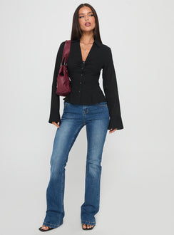 Elowenn Long Sleeve Top Black