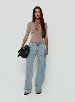 Designed with Totti Jean Washed Blue womens-jeans featuring low-rise detail Princess Polly