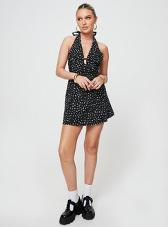 product Princess Polly V-Neck  Lanier Mini Dress Black Floral