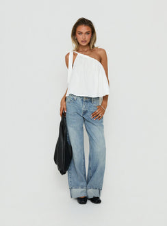 Featuring the Serenitia Mid Rise Relaxed Cuff Jeans Light Vintage Wash womens-jeans with mid-rise product Princess Polly