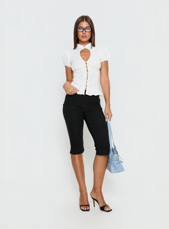 Yamila Keyhole Blouse Top White