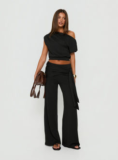 Hadlia Tie Waist Pants Black