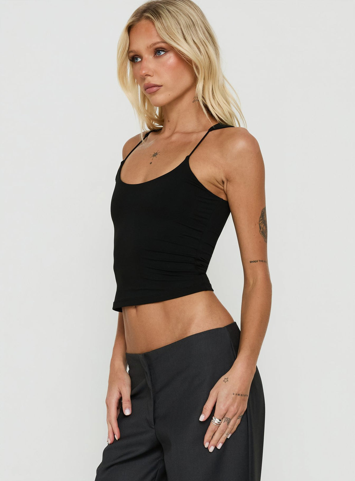 Kierrah Slim Tank Top Black