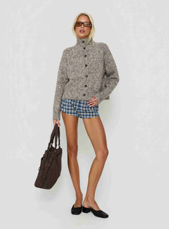 Featuring the Faida Funnel Neck Knit Jumper Brown Speckle womens-jumpers with short length product Princess Polly