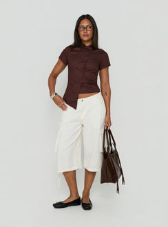 Hudsen Longline Cargo Shorts Cream Tall