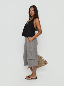 Hudsen Longline Cargo Shorts Charcoal Petite