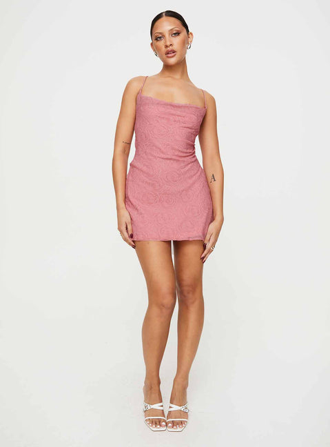 product Princess Polly Scoop Neck  Celena Mini Dress Dusty Pink / Floral