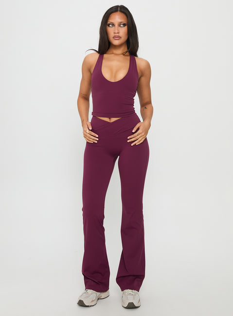 Sunday Session Active Flare Leg Pant Plum