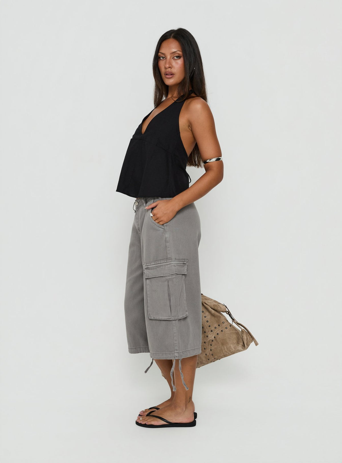 Hudsen Longline Cargo Shorts Charcoal Tall