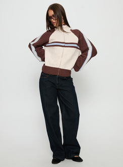 front view of model wearing Princess Polly Korinne Low Rise Bootleg Jeans Indigo Low Rise Jeans 