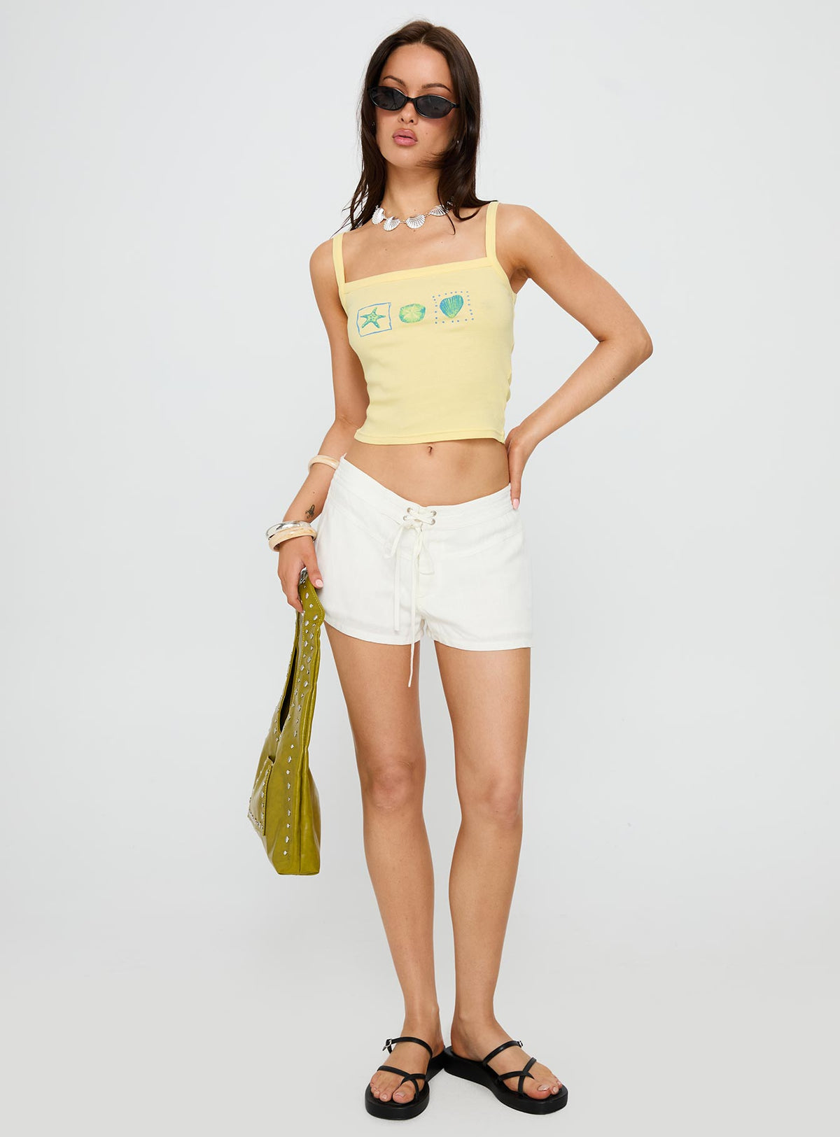 Seashore Shells Graphic Tank Yellow