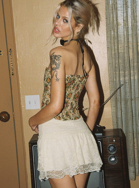product Feel The Heat Lace Mini Skirt Cream Princess Polly  Maxi 