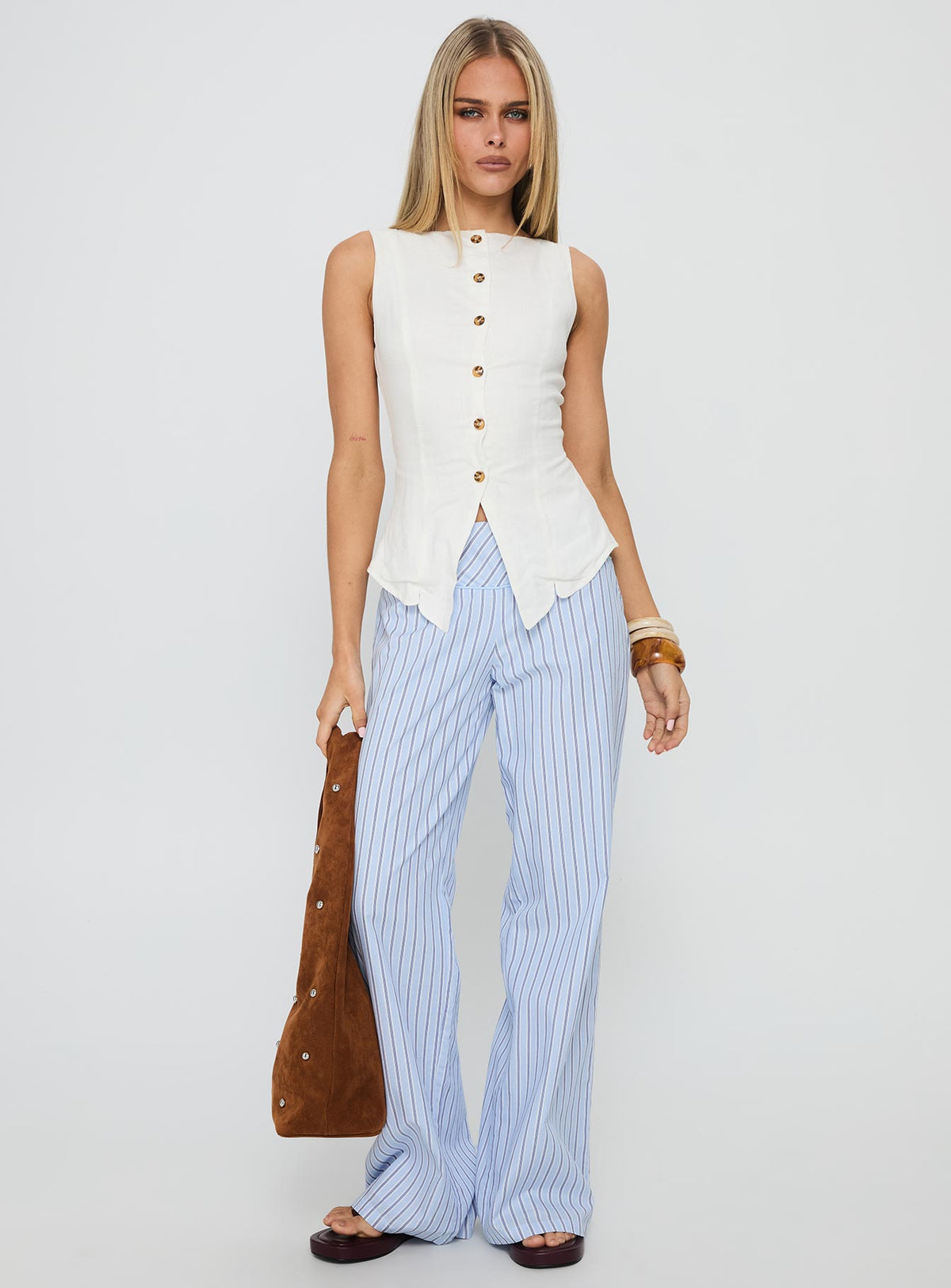 Dulcinea Longline Vest Top White