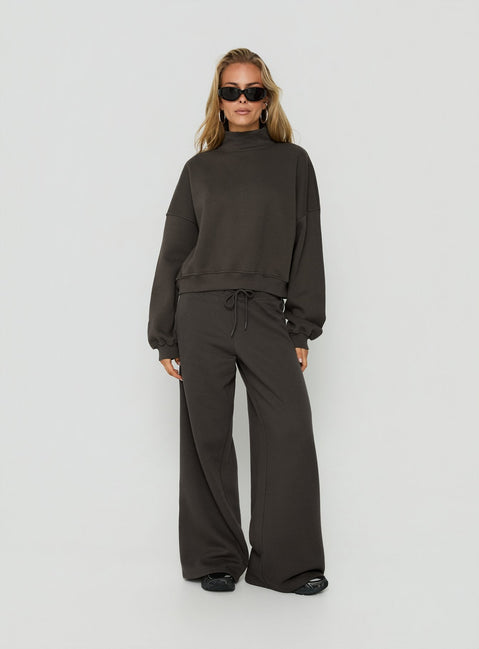 Designed with the Anyya Funnel Neck Crew Jumper Iron Grey womens-jumpers in short length product Princess Polly