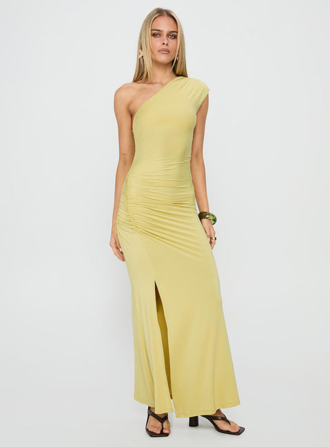 Yvonna Ruched Maxi Dress Citrus
