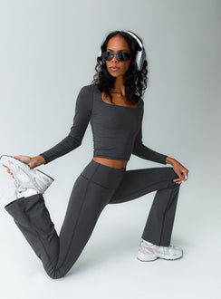 Grey long sleeve active top
