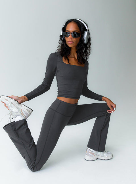Grey long sleeve active top