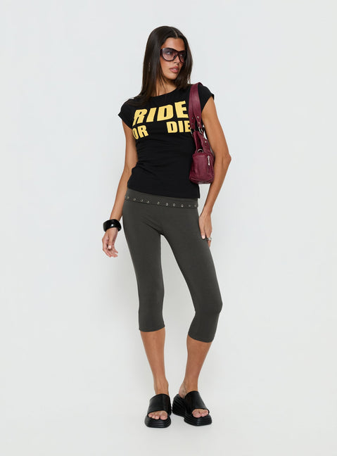 Ride Or Die Graphic Top Black / Yellow