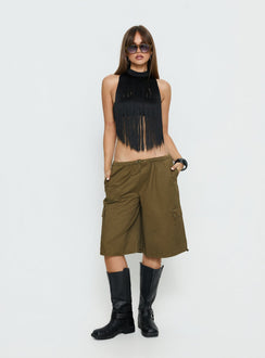 Allyza Baggy Cargo Shorts Olive Petite