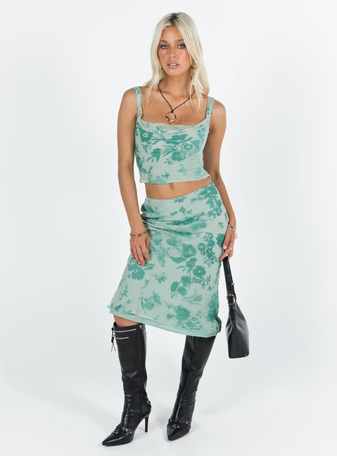 product Devore Midi Skirt Multi Princess Polly  Mini Skirts 
