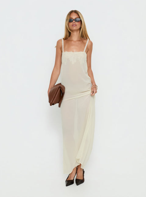 Glacial Sheer Maxi Dress Butter
