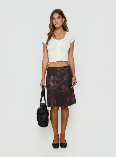 Laena Midi Skirt Purple Floral