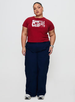 Major General Cargo Pant Navy Low Rise Pants Pants 