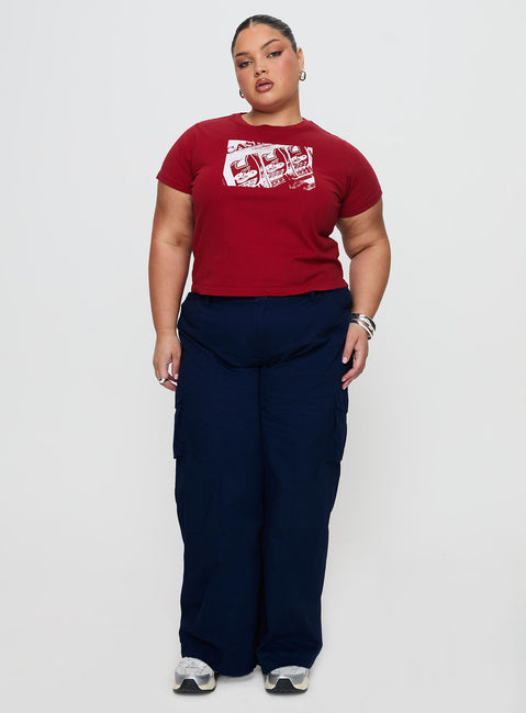 Major General Cargo Pant Navy Low Rise Pants Pants 